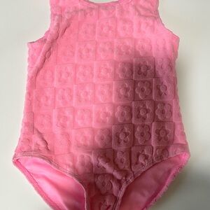 Pink Floral Textured Bodysuit